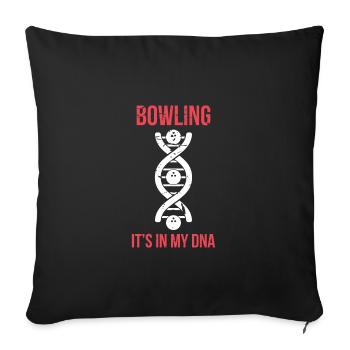 Bowling DNA bowler bowler gift - Housse de coussin décorative 45 x 45 cm - noir - Devant