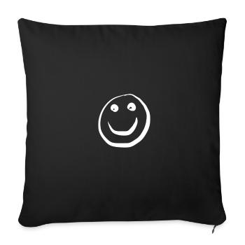Smiley - Sofa pillowcase 17,3'' x 17,3'' (45 x 45 cm) - black - Front