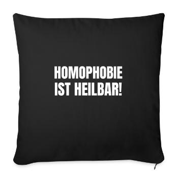 Against Homophobia LGBT Gay Pride Demonstration - Sofa pillowcase 17,3'' x 17,3'' (45 x 45 cm) - black - Front