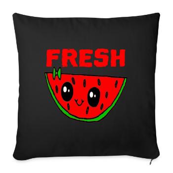 Pastèque MELONE Love - Housse de coussin décorative 45 x 45 cm - noir - Devant