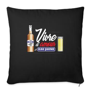 Love life and yellow water - pastis - Sofa pillowcase 17,3'' x 17,3'' (45 x 45 cm) - black - Front