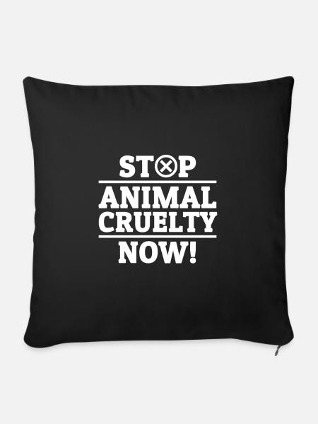 Animal cruelty stop animal rights animal welfare vegan - Sofa pillowcase 17,3'' x 17,3'' (45 x 45 cm) - black