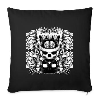 Skull and Brain - Sofa pillowcase 17,3'' x 17,3'' (45 x 45 cm) - black - Front