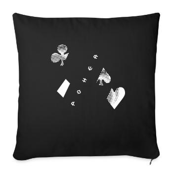 poker - Sofa pillowcase 17,3'' x 17,3'' (45 x 45 cm) - black - Front