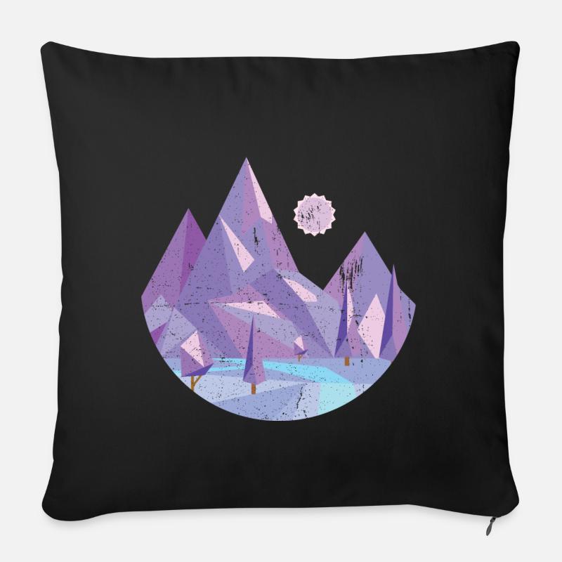 Geometrische Natur - Sofakissenbezug 45 x 45 cm - Schwarz