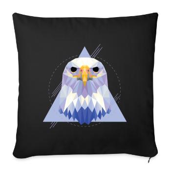 Geometric eagle - Sofa pillowcase 17,3'' x 17,3'' (45 x 45 cm) - black - Front