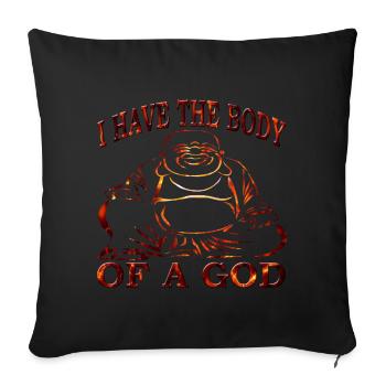 bouddhisme - Housse de coussin décorative 45 x 45 cm - noir - Devant