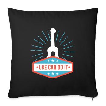 Funny gift ukulele guitar mandolin guitar - Sofa pillowcase 17,3'' x 17,3'' (45 x 45 cm) - black - Front
