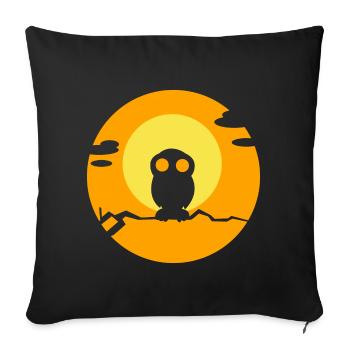 owl - Sofa pillowcase 17,3'' x 17,3'' (45 x 45 cm) - black - Front