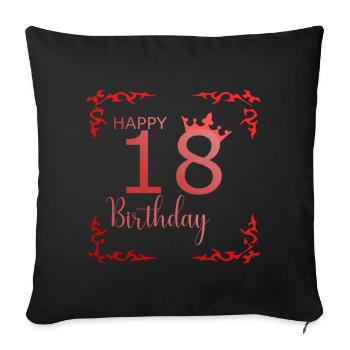 18ème anniversaire - Housse de coussin décorative 45 x 45 cm - noir - Devant