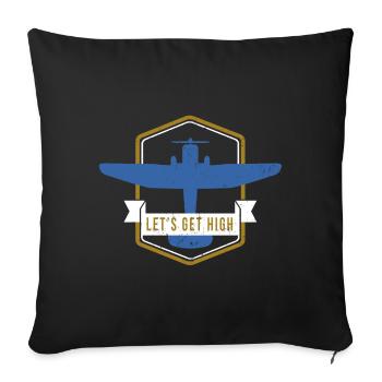 Pilot Flieger Pilotenbrille Jetpilot Geschenk - Sofakissenbezug 45 x 45 cm - Schwarz - Vorne
