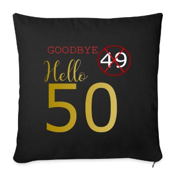 50ème anniversaire - Housse de coussin décorative 45 x 45 cm - noir - Devant
