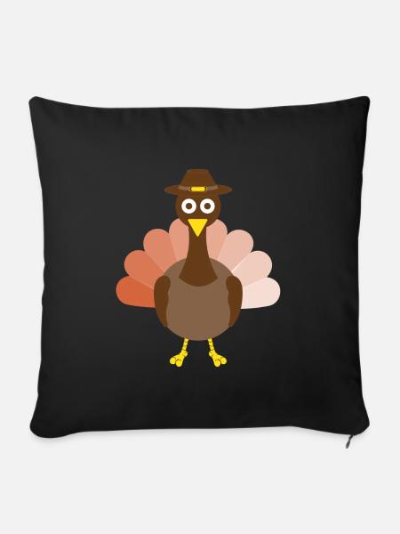 Thanksgiving Truthahn - Sofakissenbezug 45 x 45 cm - Schwarz