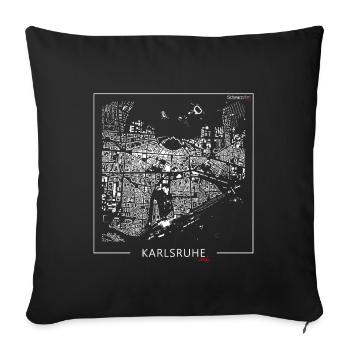 Schwarzplan Karlsruhe Figureground Diagram square - Sofa pillowcase 17,3'' x 17,3'' (45 x 45 cm) - black - Front