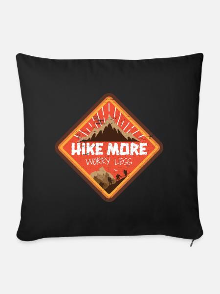 Mehr Wandern Weniger Sorgen Machen - Sofakissenbezug 45 x 45 cm - Schwarz
