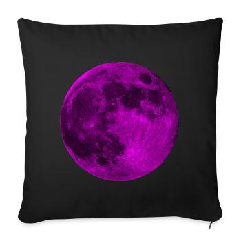 Mysterious Pink Full Moon - Sofa pillowcase 17,3'' x 17,3'' (45 x 45 cm) - black - Front