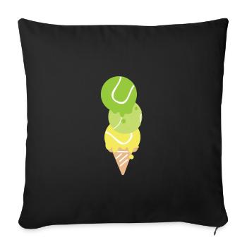 TENNIS SPORT - Sofa pillowcase 17,3'' x 17,3'' (45 x 45 cm) - black - Front