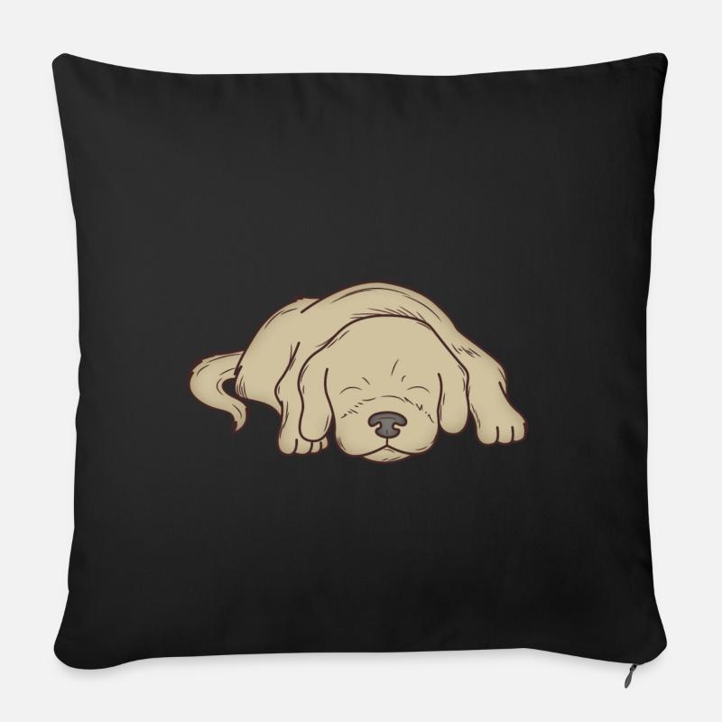 Schlafender Hund - Sofakissenbezug 45 x 45 cm - Schwarz