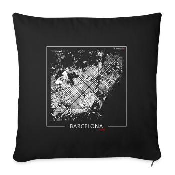 Black plan Barcelona Figureground Diagram - Sofa pillowcase 17,3'' x 17,3'' (45 x 45 cm) - black - Front