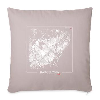 Plan noir Schéma de Barcelone - Housse de coussin décorative 45 x 45 cm - taupe clair - Devant