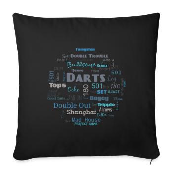Dart - Word Cloud Blue - Sofa pillowcase 17,3'' x 17,3'' (45 x 45 cm) - black - Front