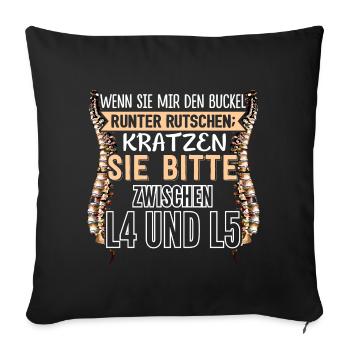 Physiotherapeut L4 und L5 - Sofakissenbezug 45 x 45 cm - Schwarz - Vorne