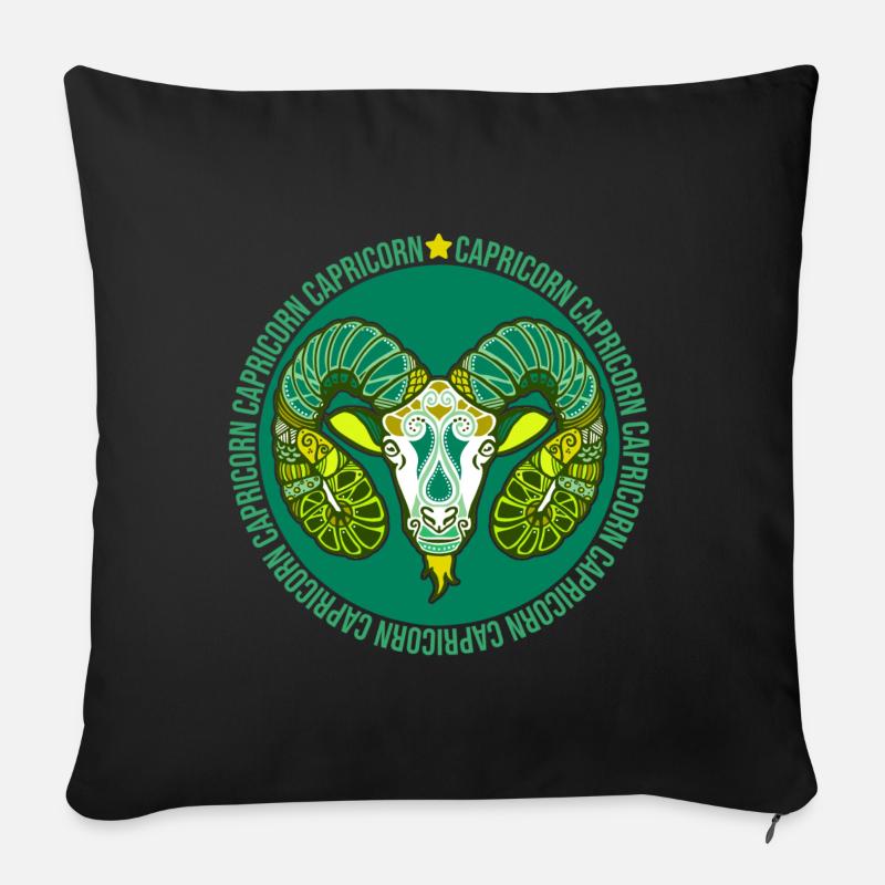 Sternzeichen Steinbock - Sofakissenbezug 45 x 45 cm - Schwarz