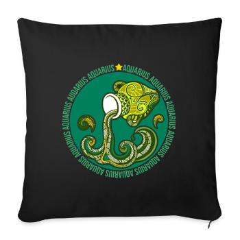 Aquarius - Sofa pillowcase 17,3'' x 17,3'' (45 x 45 cm) - black - Front