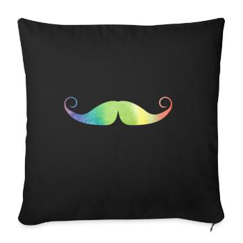 Holy mustache - Sofa pillowcase 17,3'' x 17,3'' (45 x 45 cm) - black - Front