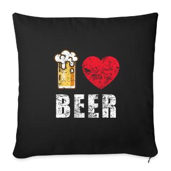 J’aime la bière I Bayern Munich - Housse de coussin décorative 45 x 45 cm - noir - Devant