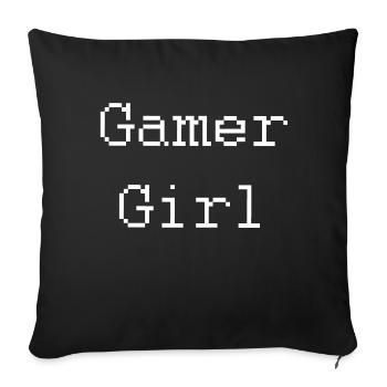 Gamer girl Weiss - Housse de coussin décorative 45 x 45 cm - noir - Devant