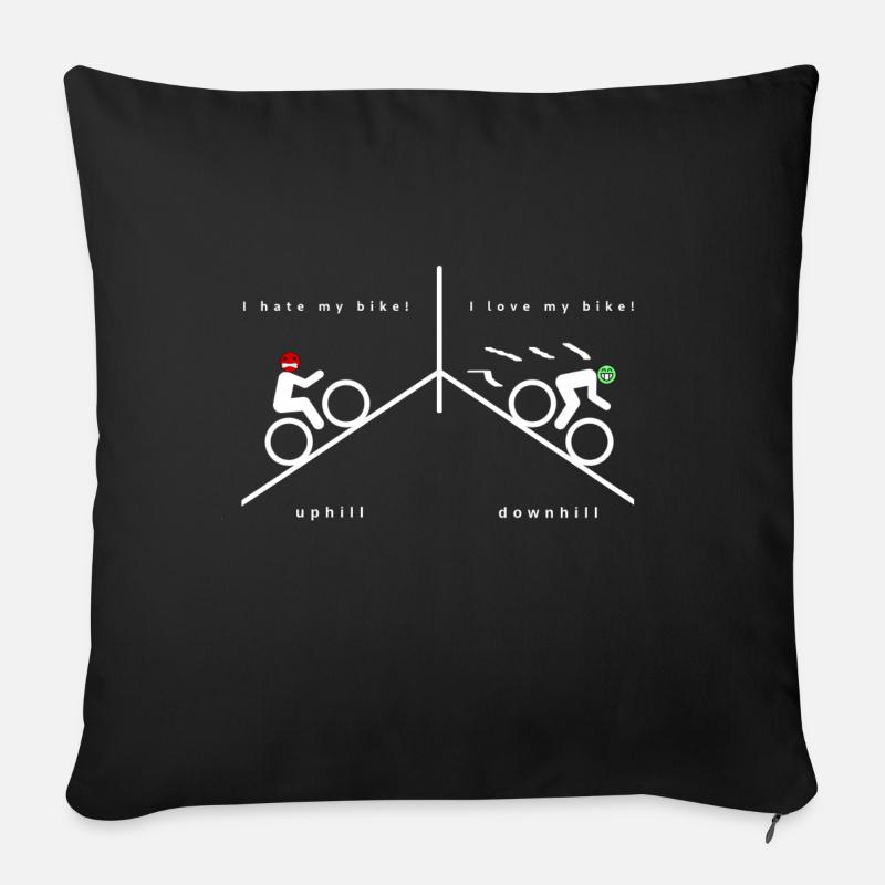 Vélo sur la montagne Hassliebe vélo - Housse de coussin décorative 45 x 45 cm - noir