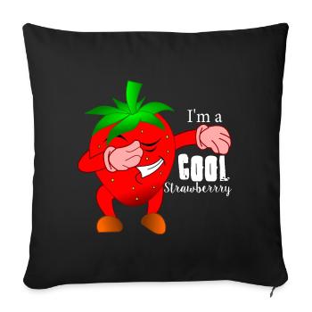 Strawberry sassy fruit - Sofa pillowcase 17,3'' x 17,3'' (45 x 45 cm) - black - Front