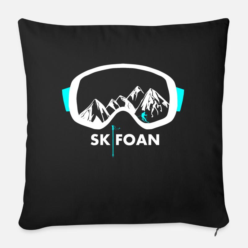 Skibrille Skifahren - Sofakissenbezug 45 x 45 cm - Schwarz