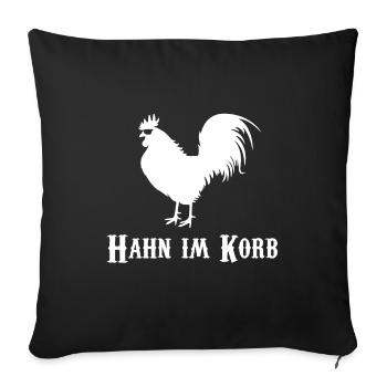 Hahn im Korb - Sofakissenbezug 45 x 45 cm - Schwarz - Vorne