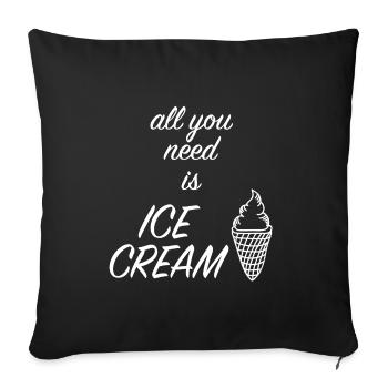 ice - Sofa pillowcase 17,3'' x 17,3'' (45 x 45 cm) - black - Front