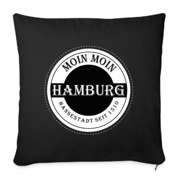 Logo Hamburg moin moin - Sofakissenbezug 45 x 45 cm - Schwarz - Vorne