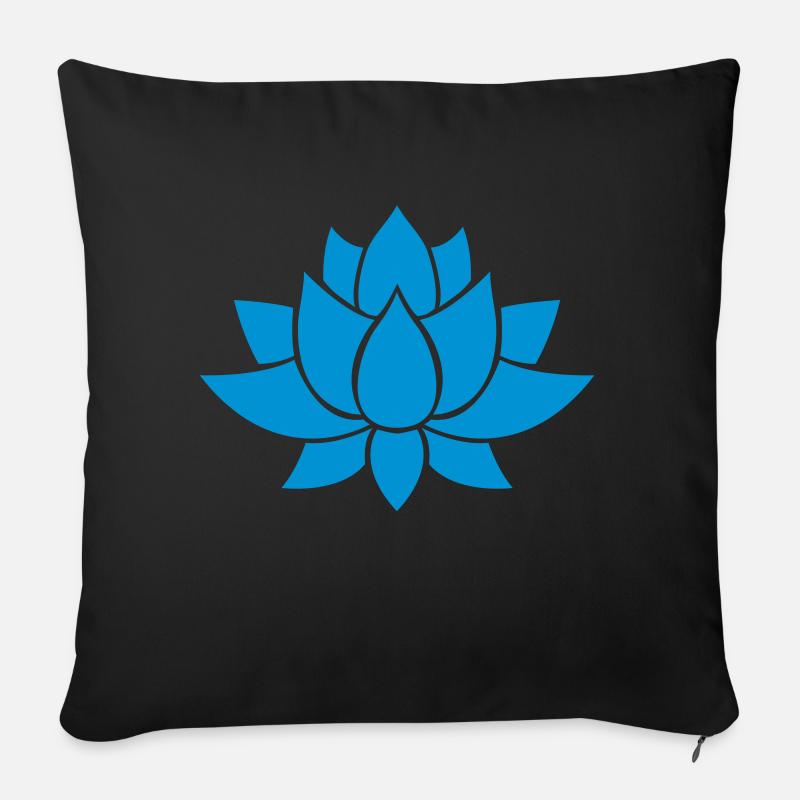 Lotus - Sofakissenbezug 45 x 45 cm - Schwarz