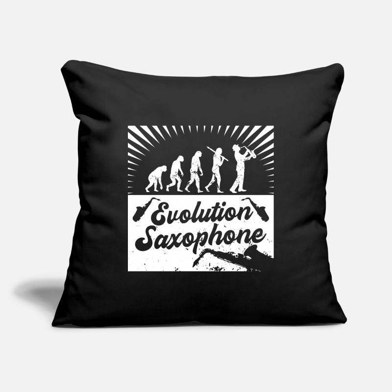 Evolution Saxophone Saxophone | Musical instrument Jazz Sofa pillowcase 17,3'' x 17,3'' (45 x 45 cm)