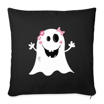 Lustiges Mädchen Gespenst I Halloween - Sofakissenbezug 45 x 45 cm - Schwarz - Vorne