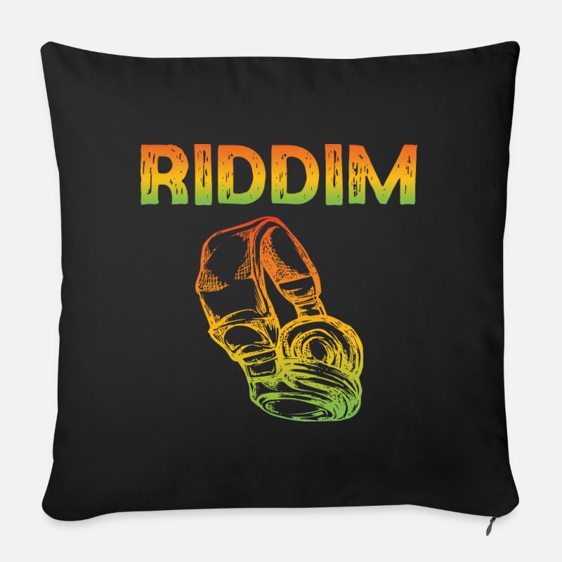 Riddim Reggae Musik Geschenk Fan - Sofakissenbezug 45 x 45 cm - Schwarz