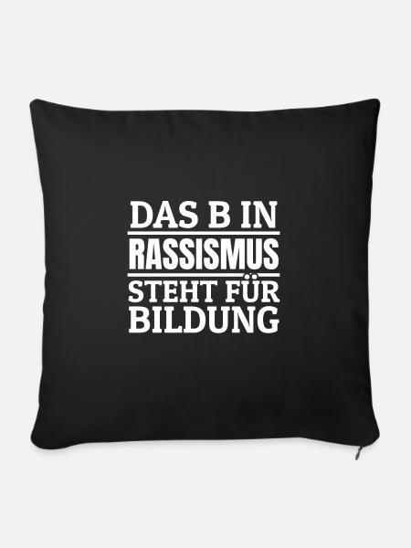 Menschenrechte schützen Gegen Hass und Rassismus - Sofakissenbezug 45 x 45 cm - Schwarz