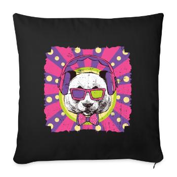 Funky panda - Sofa pillowcase 17,3'' x 17,3'' (45 x 45 cm) - black - Front