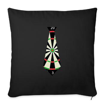 Dart Krawatte - Dartboard, Dartscheibe, Geschenk - Sofakissenbezug 45 x 45 cm - Schwarz - Vorne