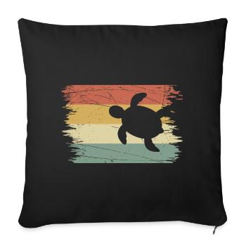 Turtle retro - Sofa pillowcase 17,3'' x 17,3'' (45 x 45 cm) - black - Front
