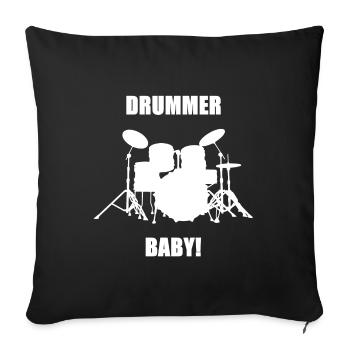 Drummer - Sofakissenbezug 45 x 45 cm - Schwarz - Vorne