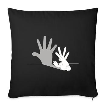 Bunny Shadow - Figure de l'ombre, drôle, cadeau - Housse de coussin décorative 45 x 45 cm - noir - Devant