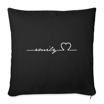 Emily - Sofa pillowcase 17,3'' x 17,3'' (45 x 45 cm) - black - Front
