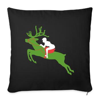 Renne de Noël - Housse de coussin décorative 45 x 45 cm - noir - Devant