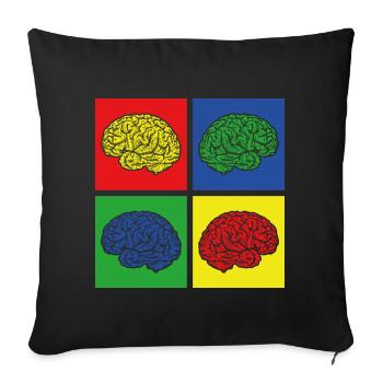 brain - Sofa pillowcase 17,3'' x 17,3'' (45 x 45 cm) - black - Front